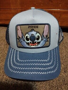 Disney Stitch Embroidered Baseball Hat - Light Blue & Denim